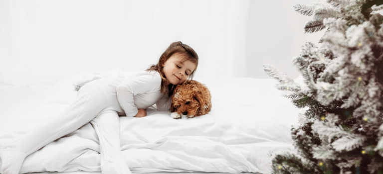 cosy sleeping baby enjoying Winter in chemical-free HappySkin eczema sleepsuit