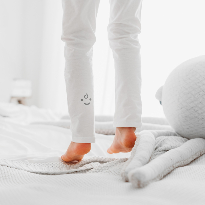 Child white Trousers for itchy Eczema on legs