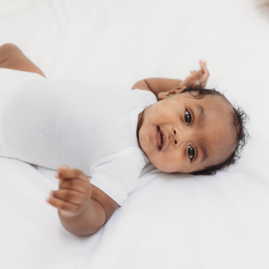 Happyskin eczema White Baby Bodysuit Short Sleeve