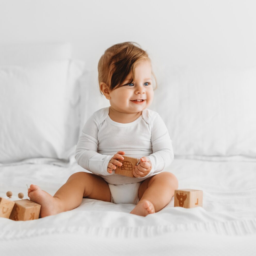 white unisex eczema bodysuit short sleeve