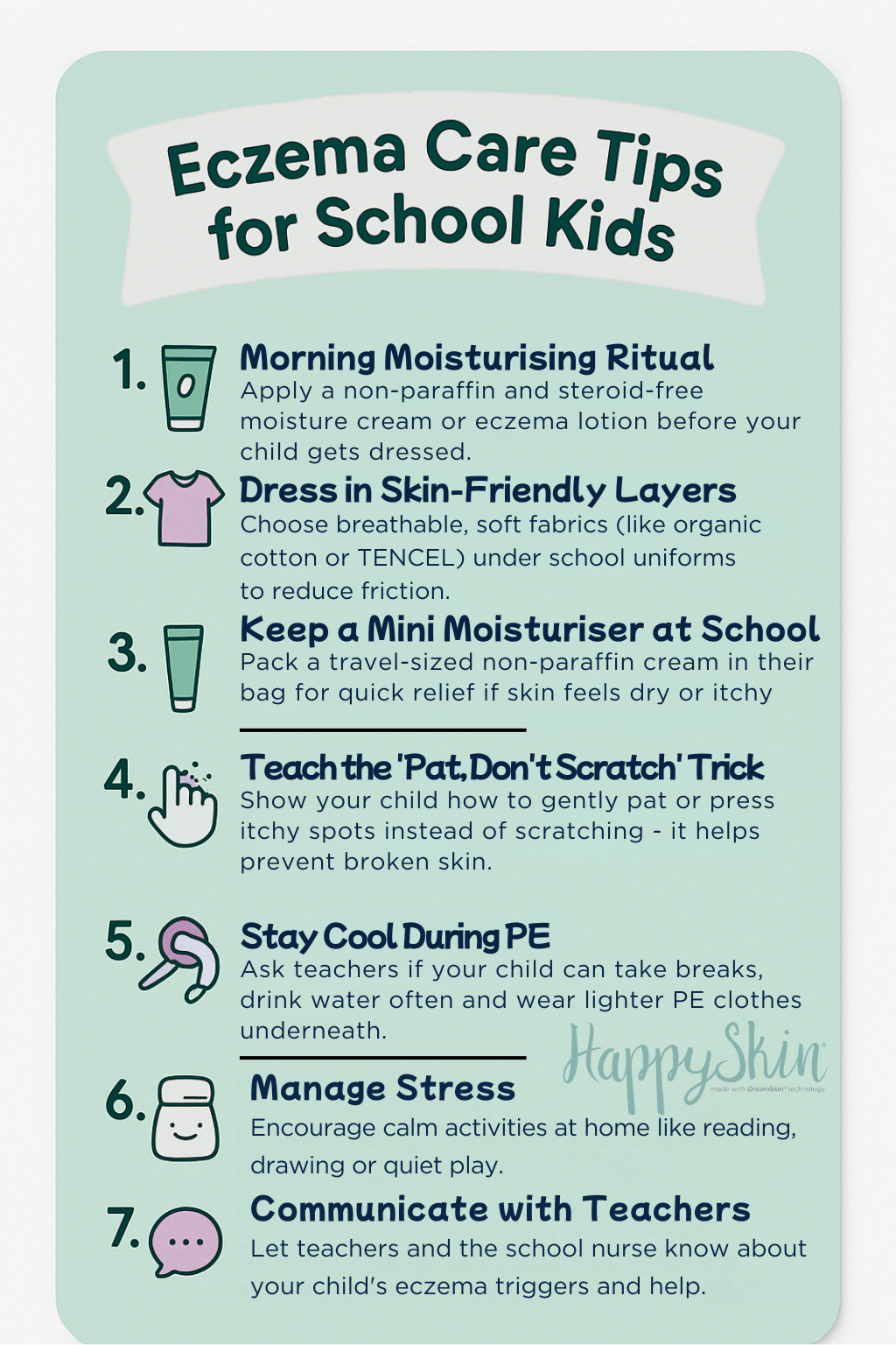 Happy skin eczema tips card