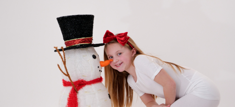 Child with eczema wearing comfortable Christmas outfit