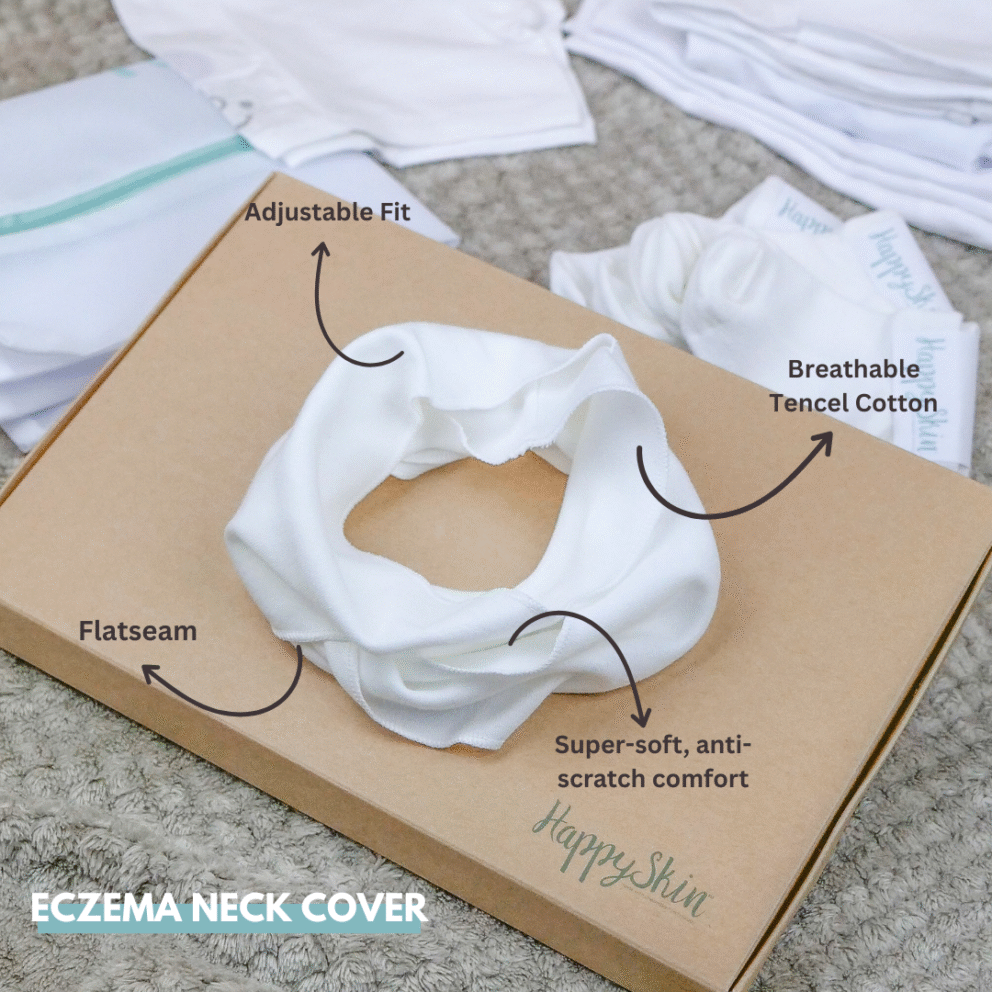 Key feature close-up details of eczema neck cover