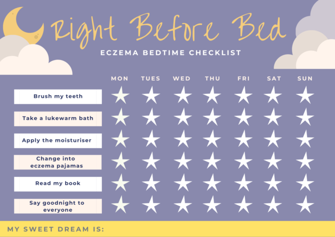 Bedtime Eczema Reward Chart